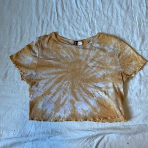 Yellow Tie-dye Crop Top